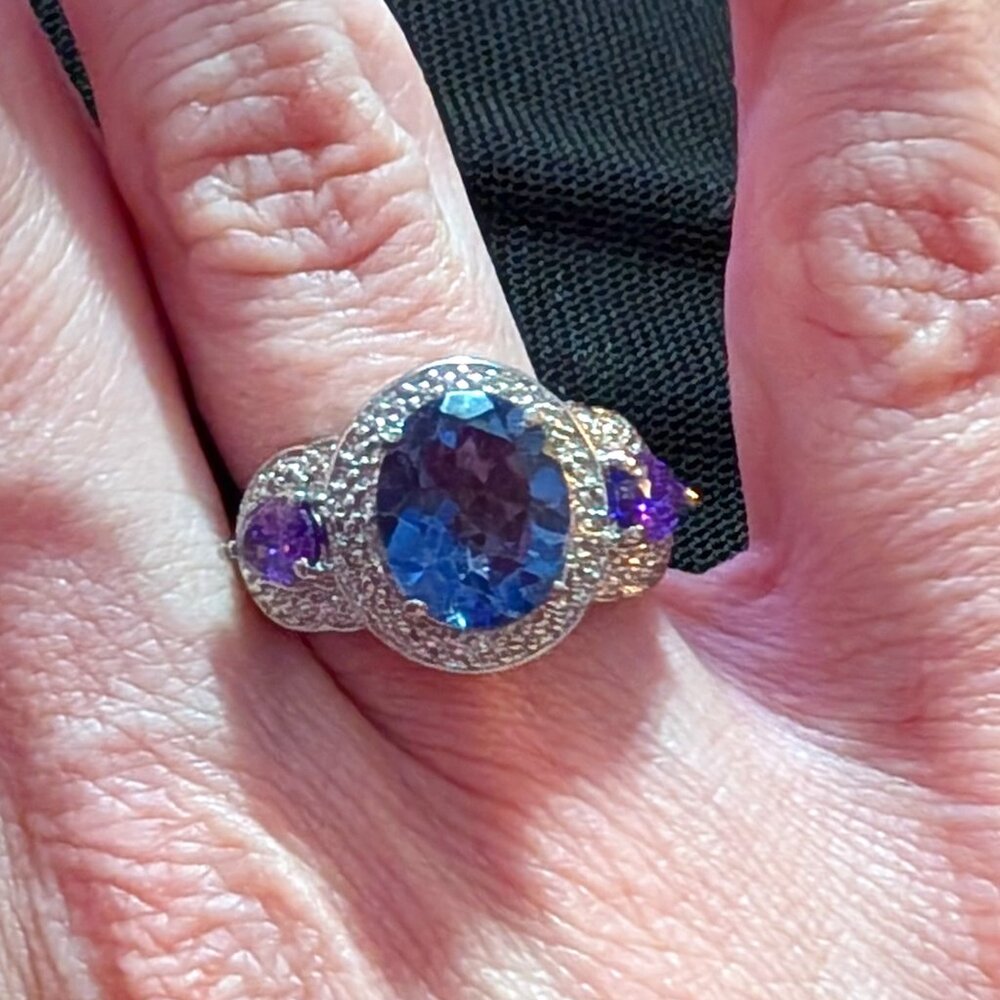 Tanzanite & Amethyst Ring